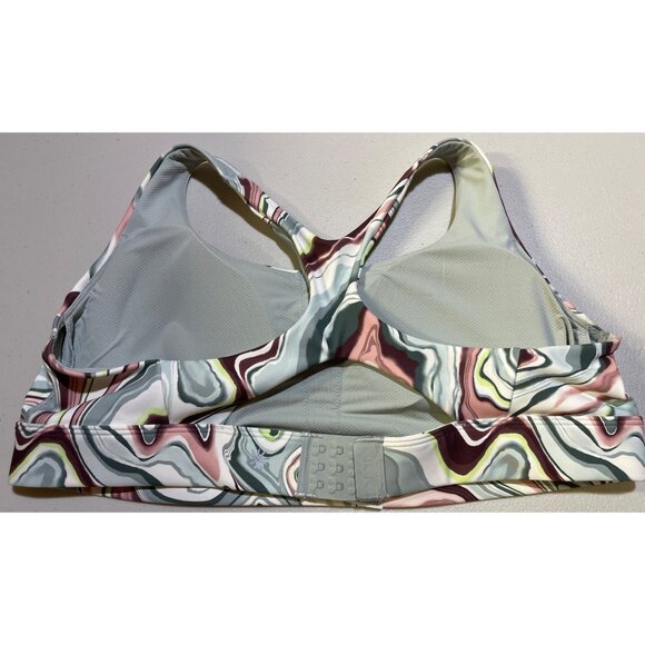 Athleta 1X Ultimate Printed Bra D-DD Watercolor Wave Adjustable Hook & Eye - Picture 2 of 8